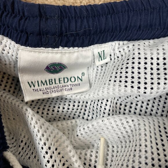 Wimbledon Tennis Shorts Mens XL Navy Blue 90s Made In USA Vintage Lined Tennis - Picture 5 of 7